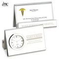 Time Card Desk Clock w/ Business Card Holder